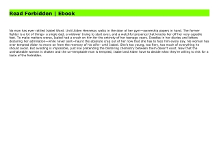 Read Forbidden | Ebook