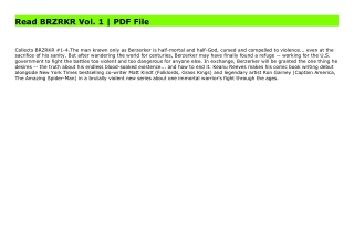 Read BRZRKR Vol. 1 | PDF File