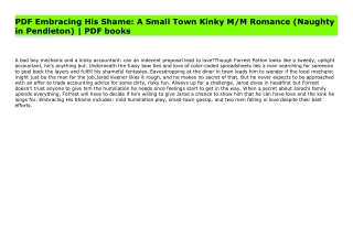 PDF Embracing His Shame: A Small Town Kinky M/M Romance (Naughty in Pendleton) | PDF books