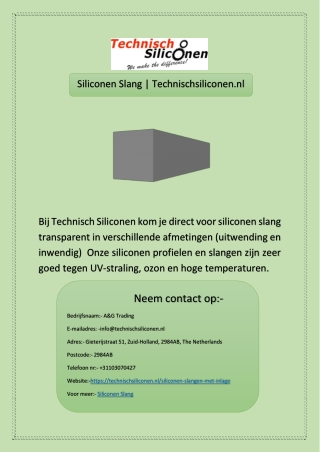 Siliconen Slang | Technischsiliconen.nl