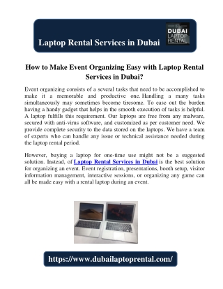 How to Make Event Organizing Easy with Laptop Rental Services in Dubai?