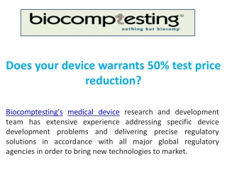 Does your device warrants 50% test price reduction?