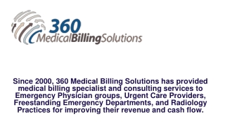 California Emergency Physicians Billing Services - 360 Medical Billing Solutions