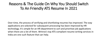 resume site ppt