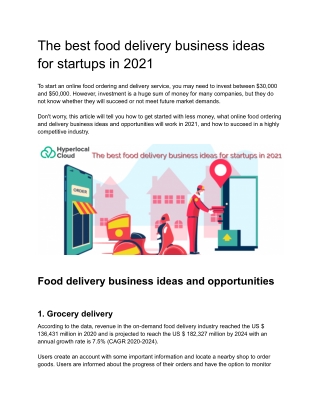 The best food delivery business ideas for startups in 2021