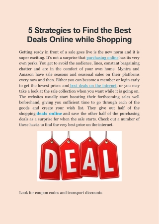 Best Deals Online