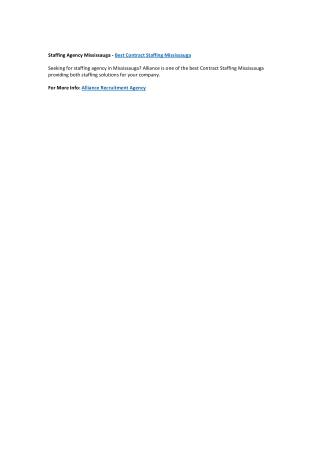 Best contract staffing Mississauga