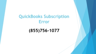 QuickBooks Subscription Error