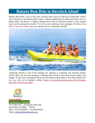 Banana Boat Ride in Havelock Island