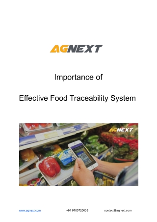 Importance of Effective Food Traceability System | AgNext Technologies
