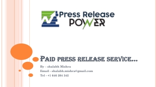 Best Press Release Paid Services -  1 646 204 342