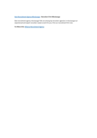 Best recruitment agency mississauga