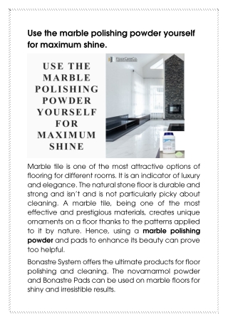 Marble polishing powder is very good for densifying