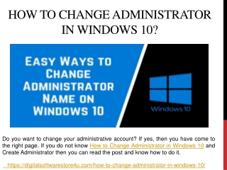 How to Change Administrator in Windows 10