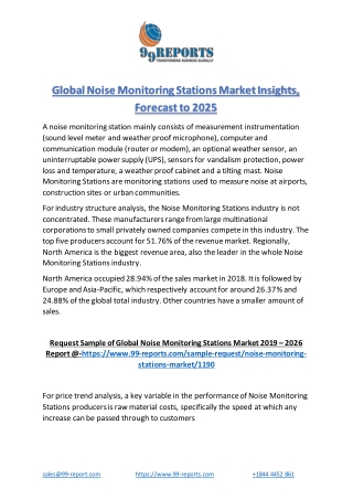 Global Noise Monitoring Stations Market Insights, Forecast to 2025