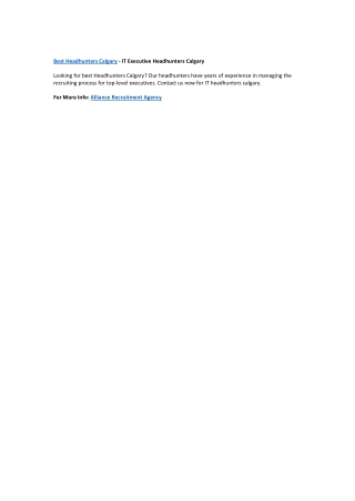 Best headhunters calgary