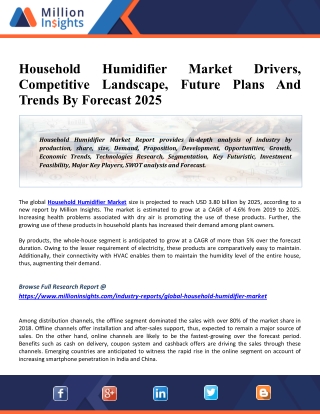 Household Humidifier Market 2025 Growth, Share, Size, Key Drivers By Manufacture