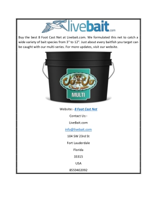 Buy 8 Foot Cast Net | LiveBait.com