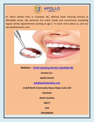 Teeth cleaning Service charlotte NC abhi