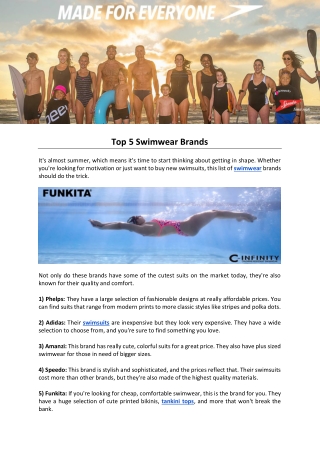 Top 5 Swimwear Brands