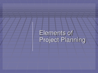 Elements of Project Planning