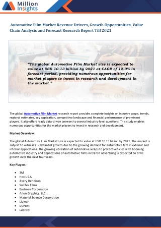 Automotive Film Market