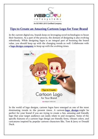 Tips to Create an Amazing Cartoon Logo for Your Brand