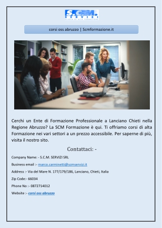 corsi oss abruzzo | Scmformazione.it