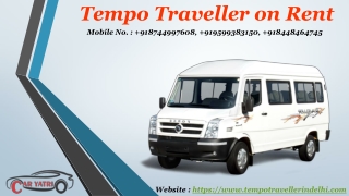 Tempo Traveller on Rent