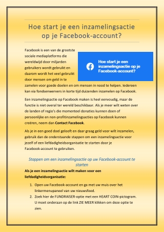 Hoe maak je een Facebook-inzamelingsactie aan