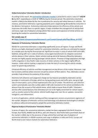 Automotive Telematics Market
