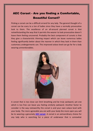 AEC Corset - Are ou finding a Comfortable, Beautiful Corset