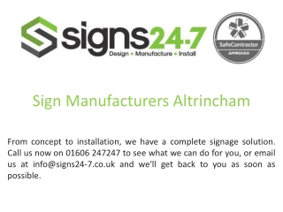 Sign Manufacturers Altrincham