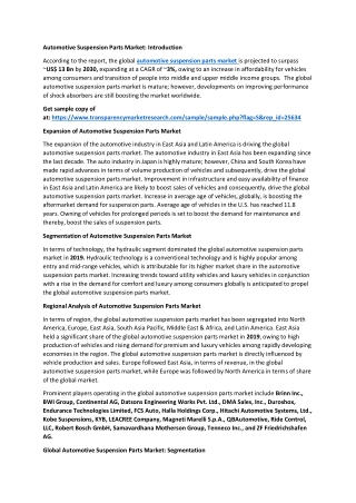 Automotive Suspension Parts Market