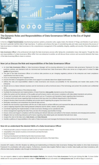 The Dynamic Roles and Responsibilities of Data Governance Officer in the Era of Digital Disruption