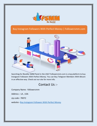 Buy Instagram Followers With Perfect Money | Followersmm.com