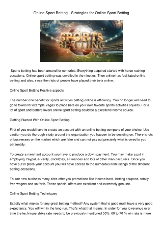 OnlineSportBetting-StrategiesforOnlineSportBetting