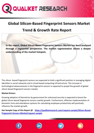 Global  Silicon-Based Fingerprint Sensors Market -Global Industry trend,