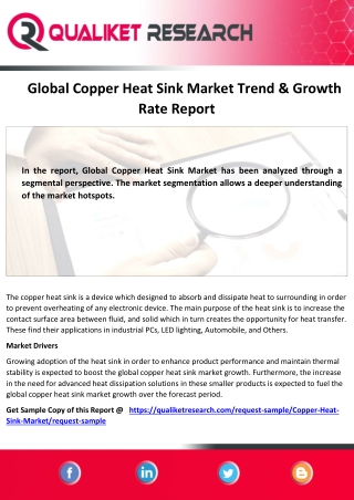 Global  Copper Heat Sink Market Top 5 Competitors, Regional Trend, Application,