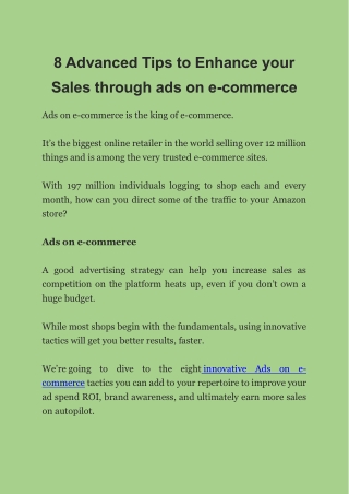 Best Ads For Ecommerce