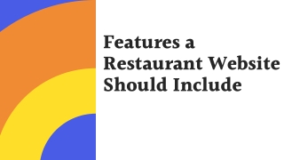 Features a Restaurant Website Should Include