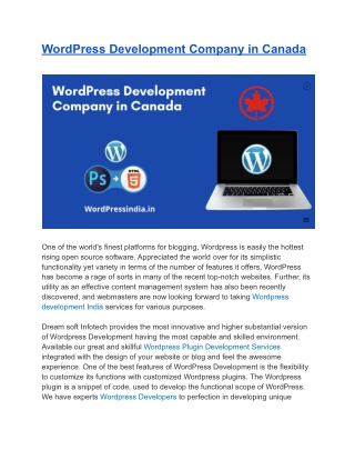 WordPress Development Company in Canada