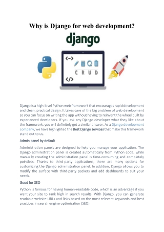 Why is Django for web development