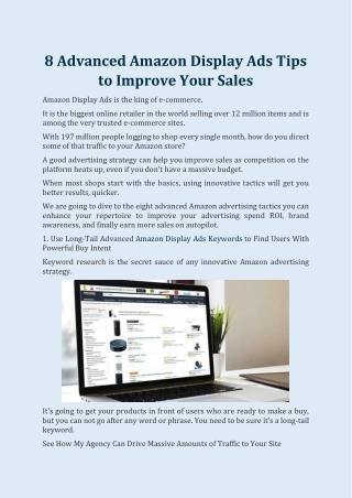 Improve Your Sales by Best Amazon Display Ads Tips