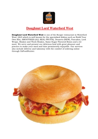 5% Off – Doughnut Lord Waterford West menu, QLD