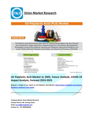 US Polylactic Acid Market Size, Share, Impressive Industry Growth, Report 2025