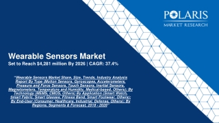 Wearable Sensors Market Potential Growth, Analysis of Top Key Players