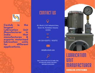 One of The Best Lubrication Unit Manufacturer
