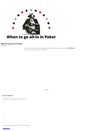 when to go all in in poker