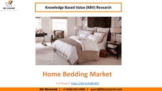 Home Bedding Market Size Worth $142.8 billion by 2027 - KBV Research